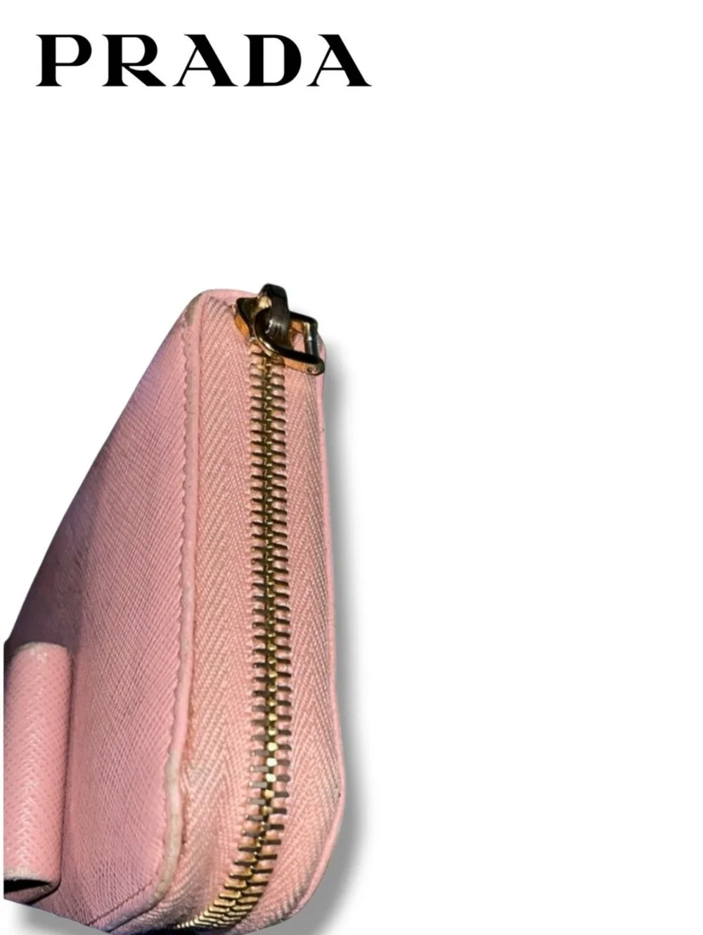 PRADA Fiocco Bow Saffiano Leather Long Wallet Pink Foldover Clutch Flap Italy